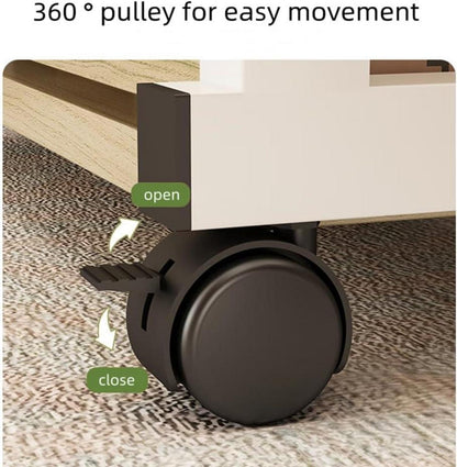 Mobiler höhenverstellbarer Schreibtisch auf Rollen, 80x40x60–90