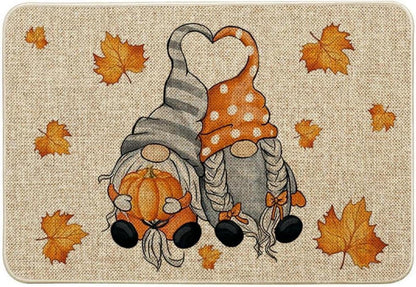 Herbst Fußmatte Ahornblätter Kürbisse Gnom Dekor 40x60 cm