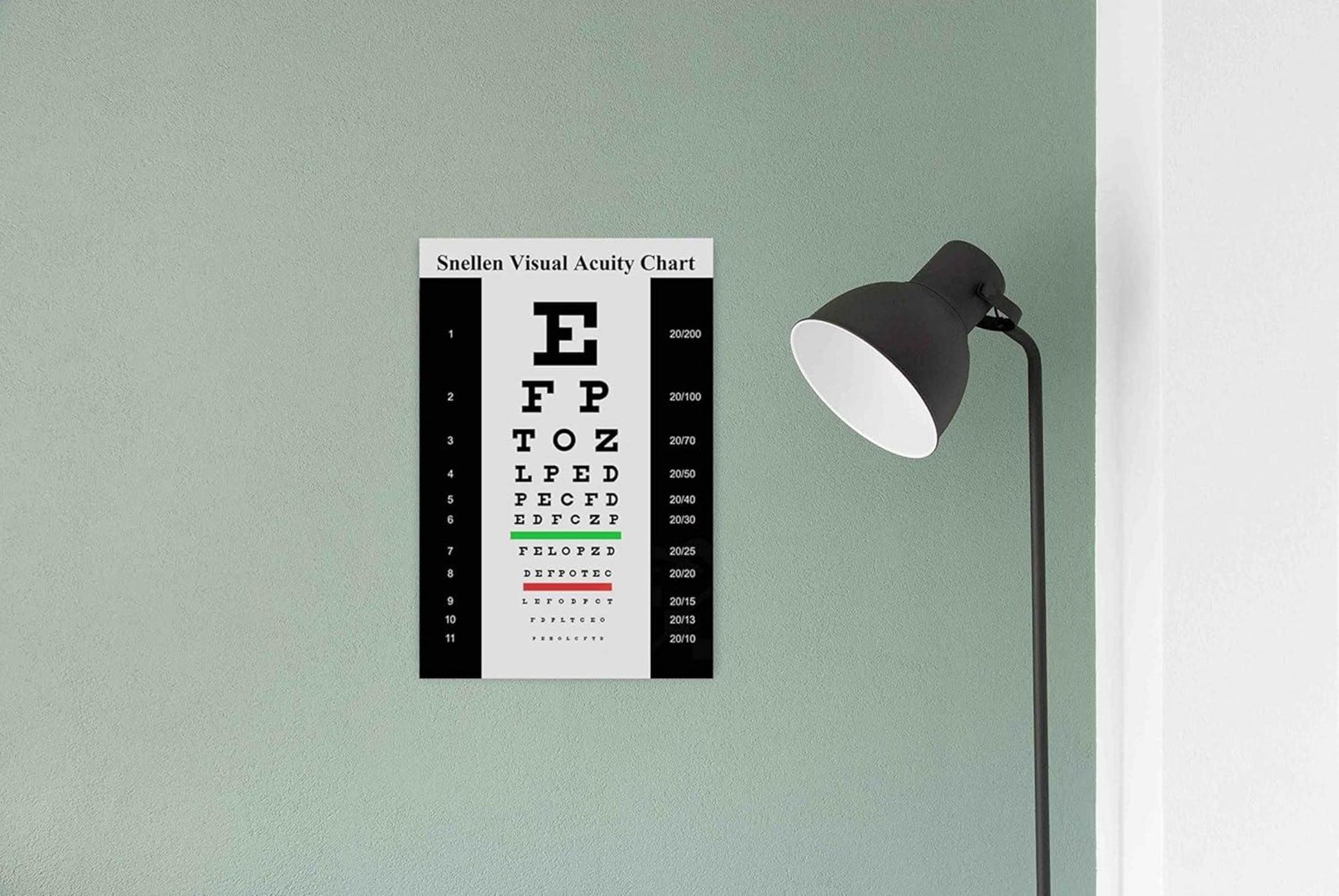 20x30cm Snellen Wanddekoration Augentafel Rostfrei langlebig