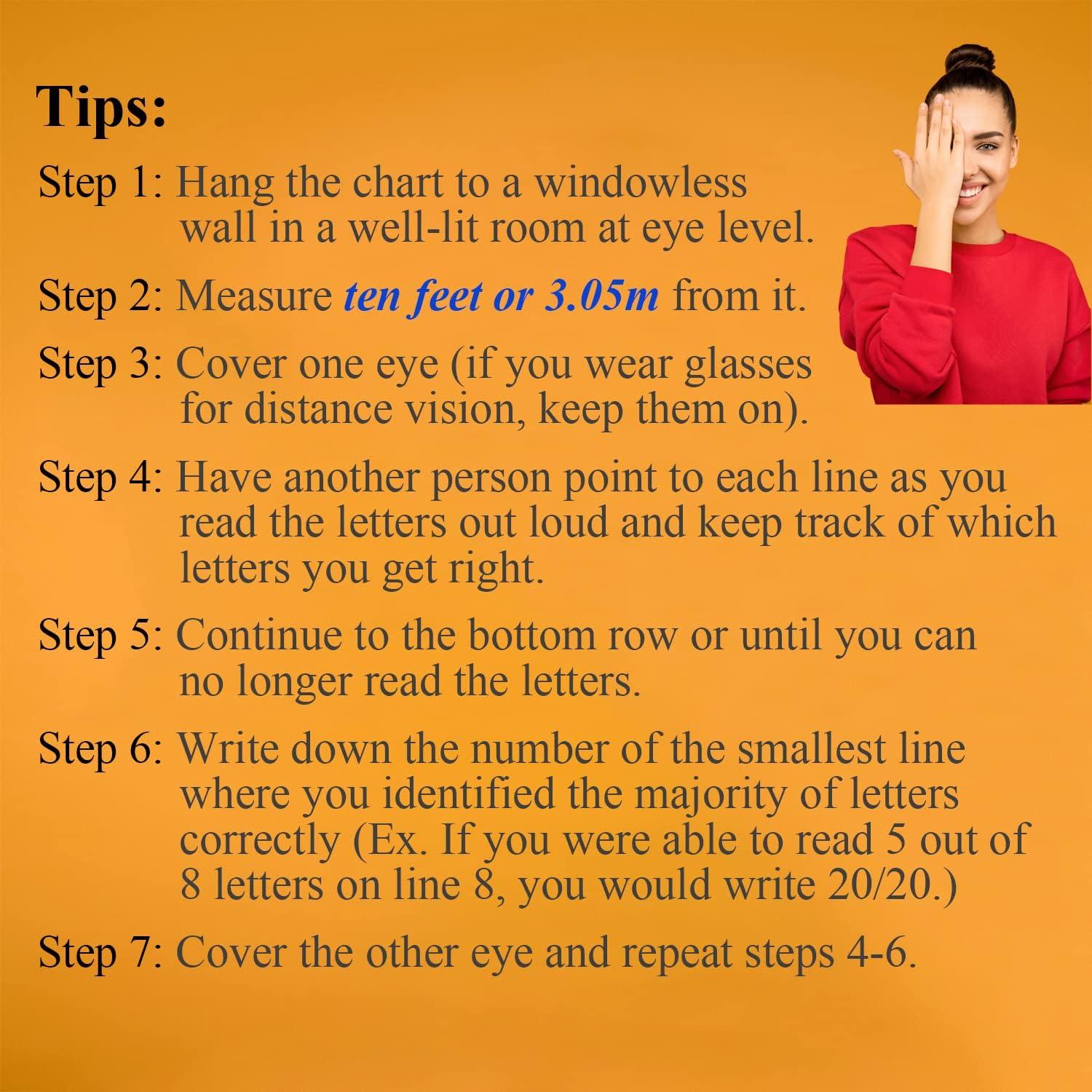 Augentafel Wanddekoration Snellen Chart 20x30 cm Rostfrei langlebig