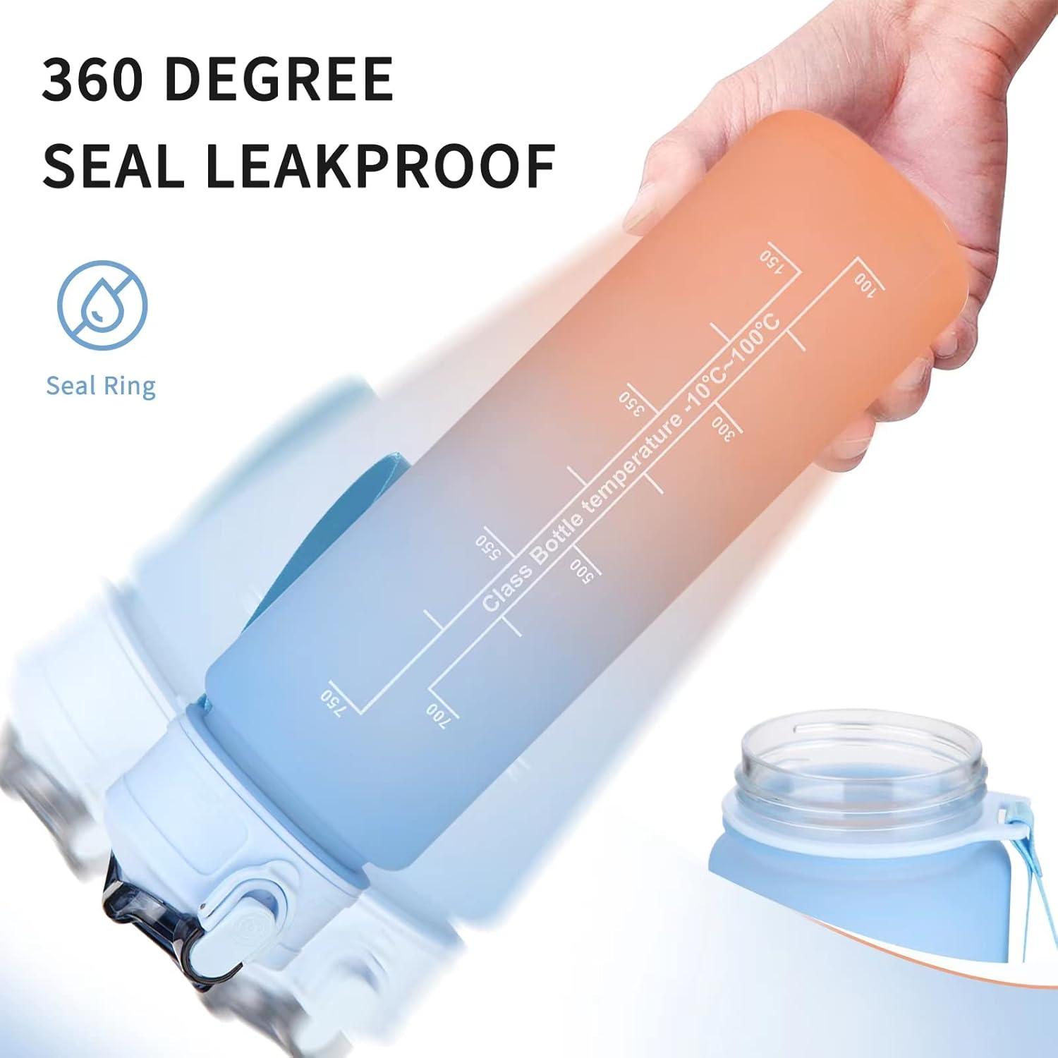 750ML Motivierende Sport-Wasserflasche mit Fahrradflaschenhalter Set