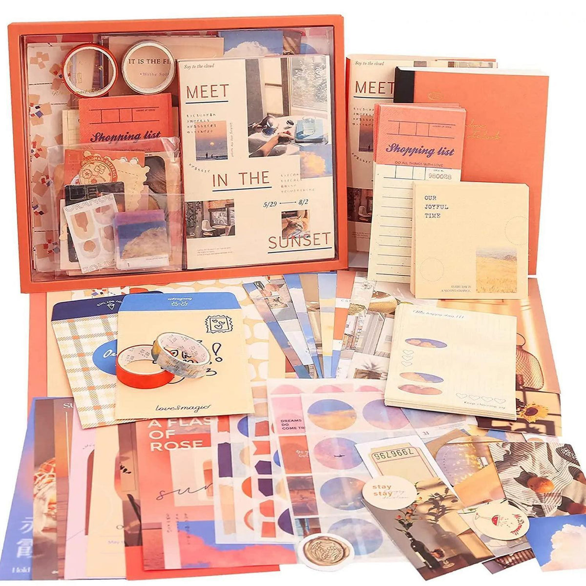 Vintage Scrapbook Set mit Notizbuch & Zubehör – DIY Geschenk