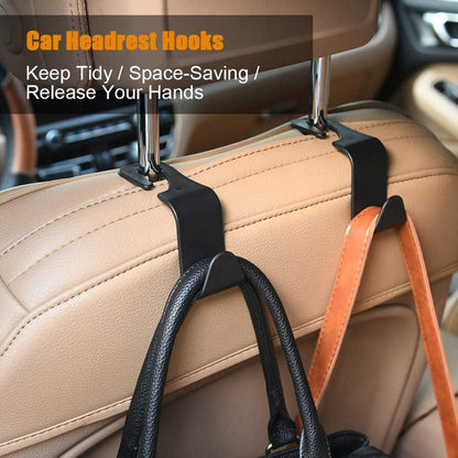 Kopfstützen Auto Haken 4 Stück Schwarz Kunststoff Organizer Auto
