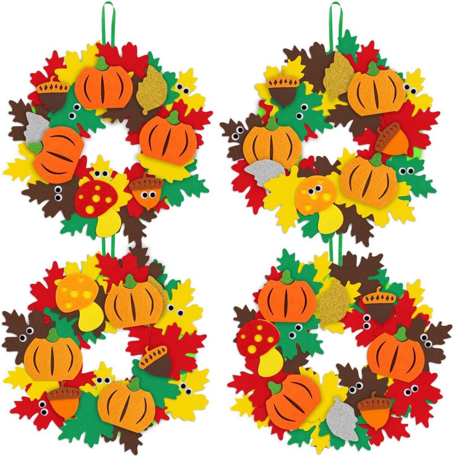 Herbst Bastelset Kinder DIY Filz Kranz Halloween Weihnachten