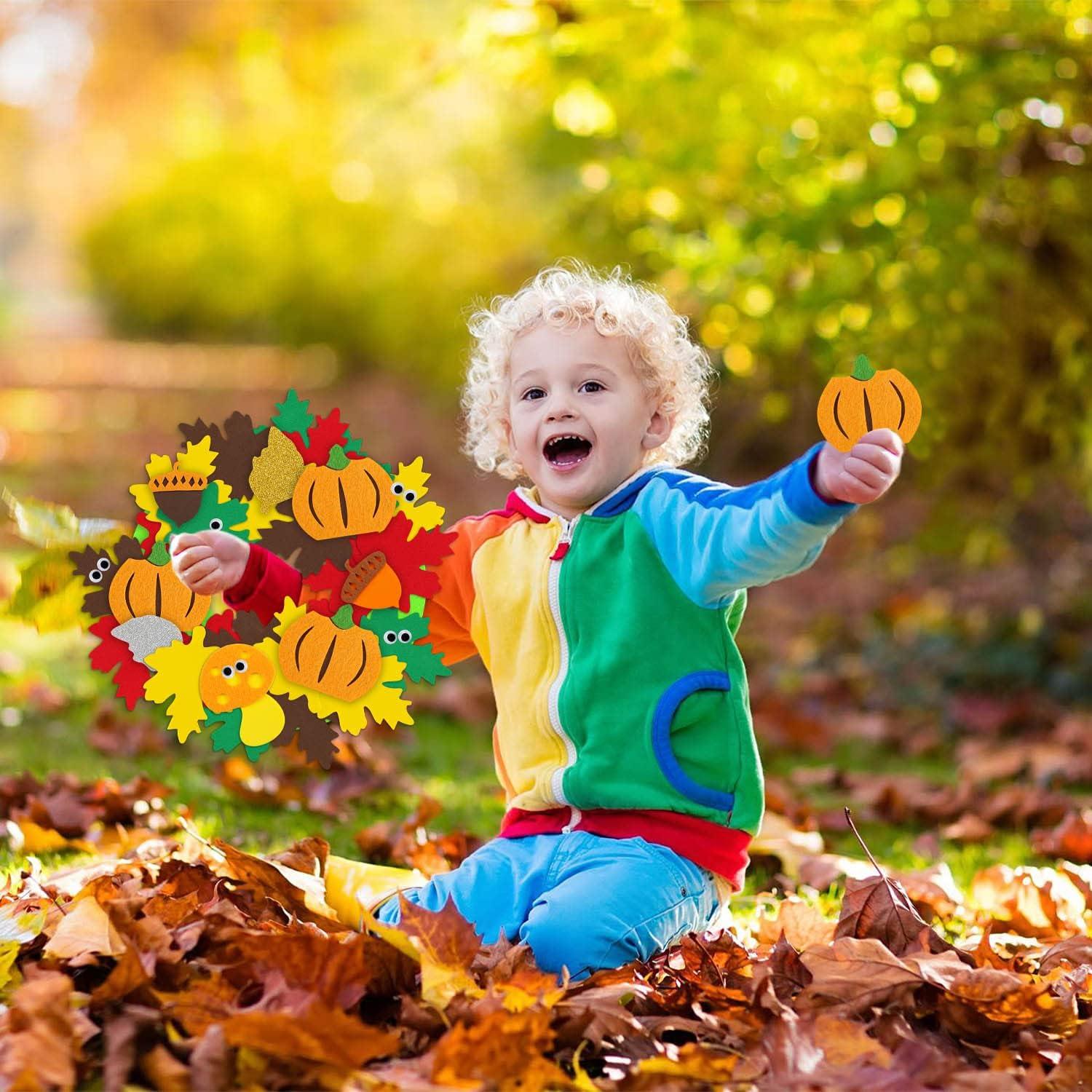 Herbst Bastelset für Kinder DIY Filz Kranz Halloween