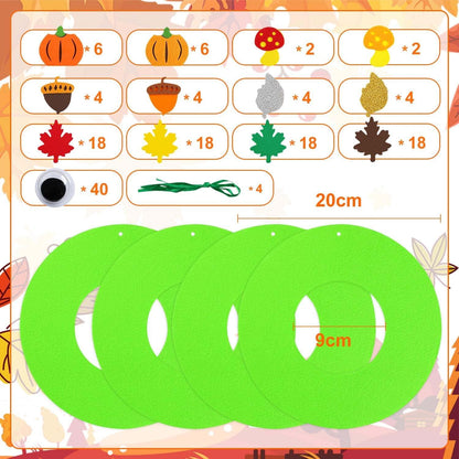 Herbst Bastelset Kinder DIY Filz Kranz Halloween Weihnachten