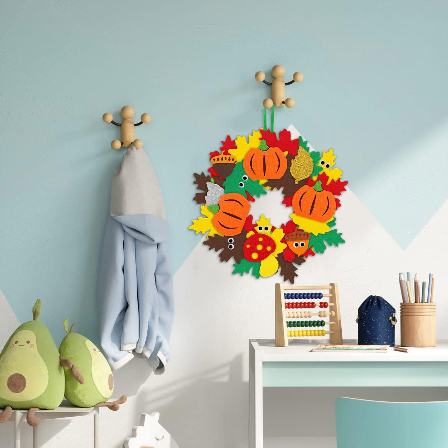 Herbst Bastelset Kinder DIY Filz Herbstkranz Halloween Weihnachten