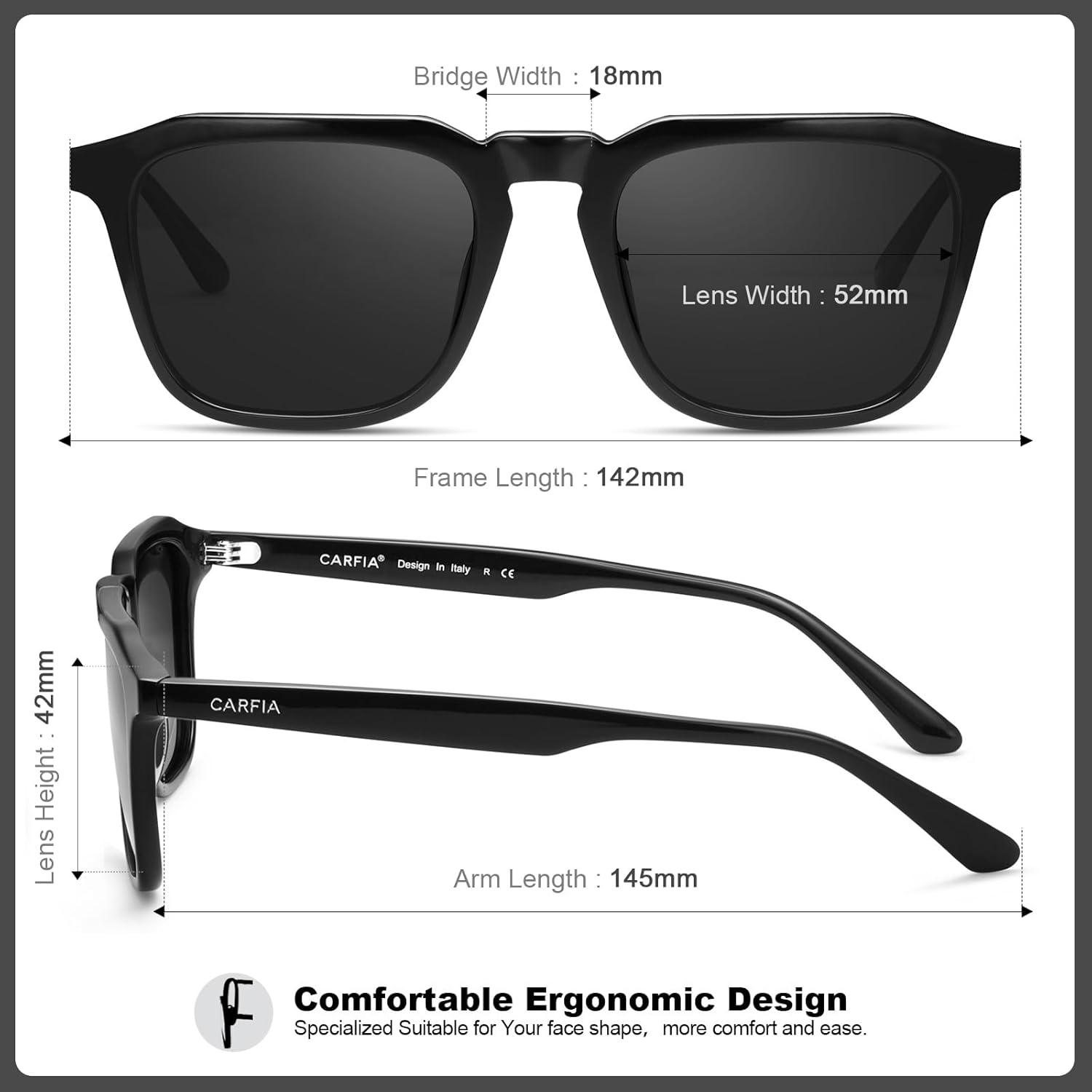 CARFIA Kleine Sonnenbrille Herren Polarisierend UV400 CA5352