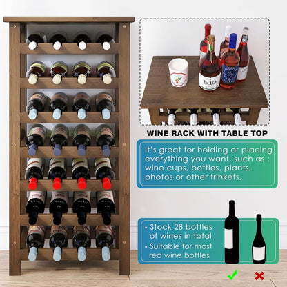 Weinregal Bambus 28 Flaschen 7 Etagen Küche Speisekammer Keller Bar