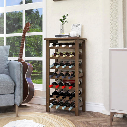 Weinregal Bambus 28 Flaschen 7 Etagen Küche Speisekammer Keller Bar