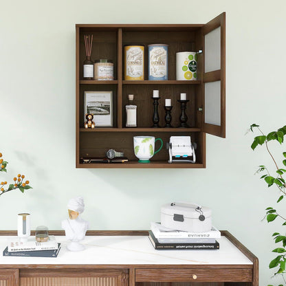 Badezimmerschrank Bambus Wand Montiert Spiegel Organizer Toilette Medizinschrank Walnuss