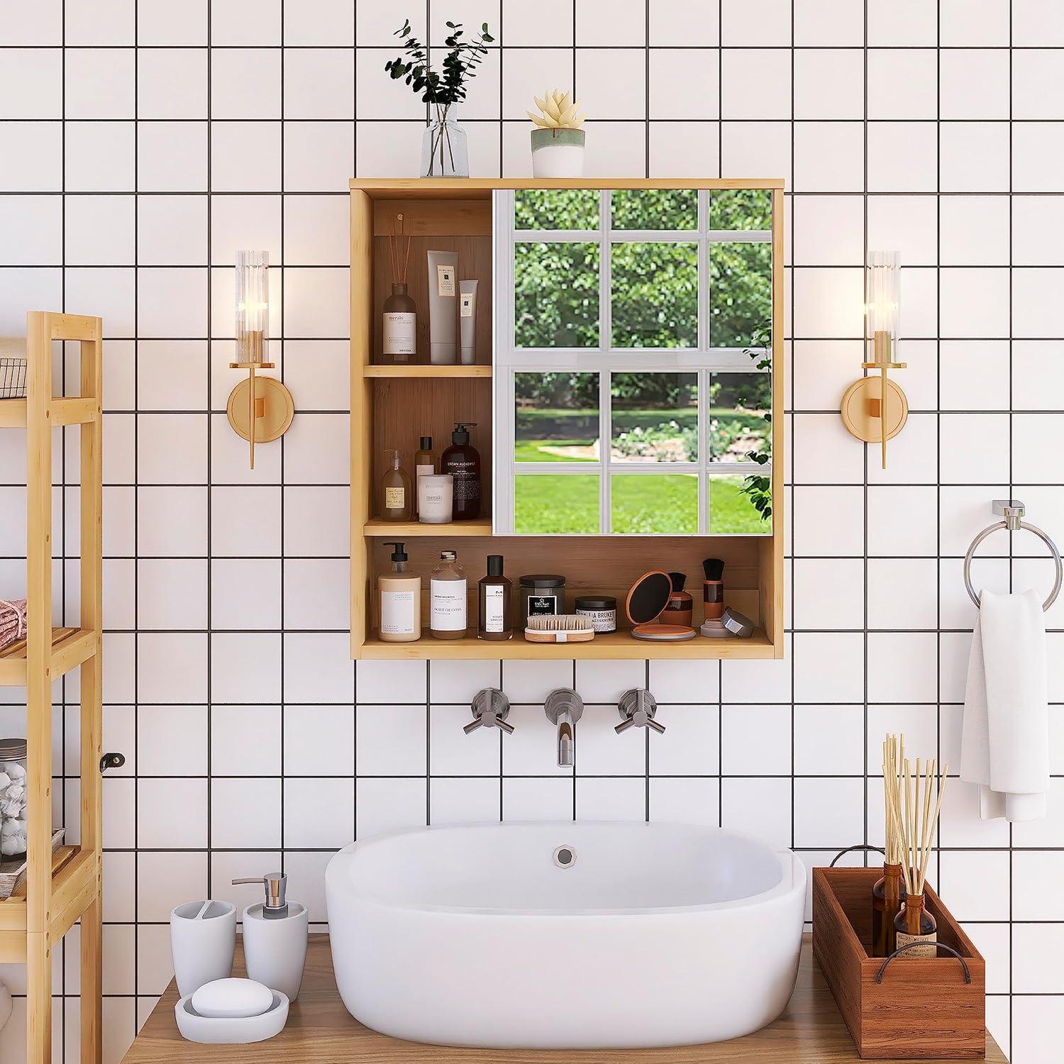 Bambus Badezimmerschrank mit