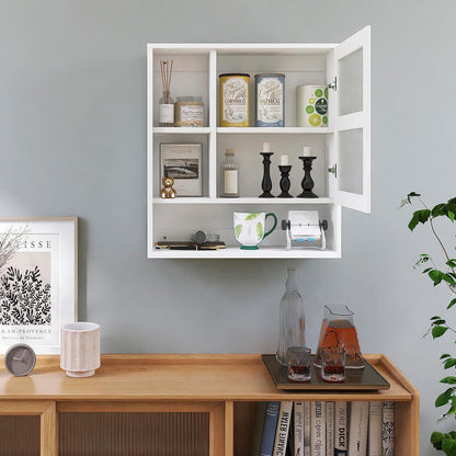 Bambus Badezimmerschrank mit Spiegel an Wand montiert, Aufbewahrung Organizer