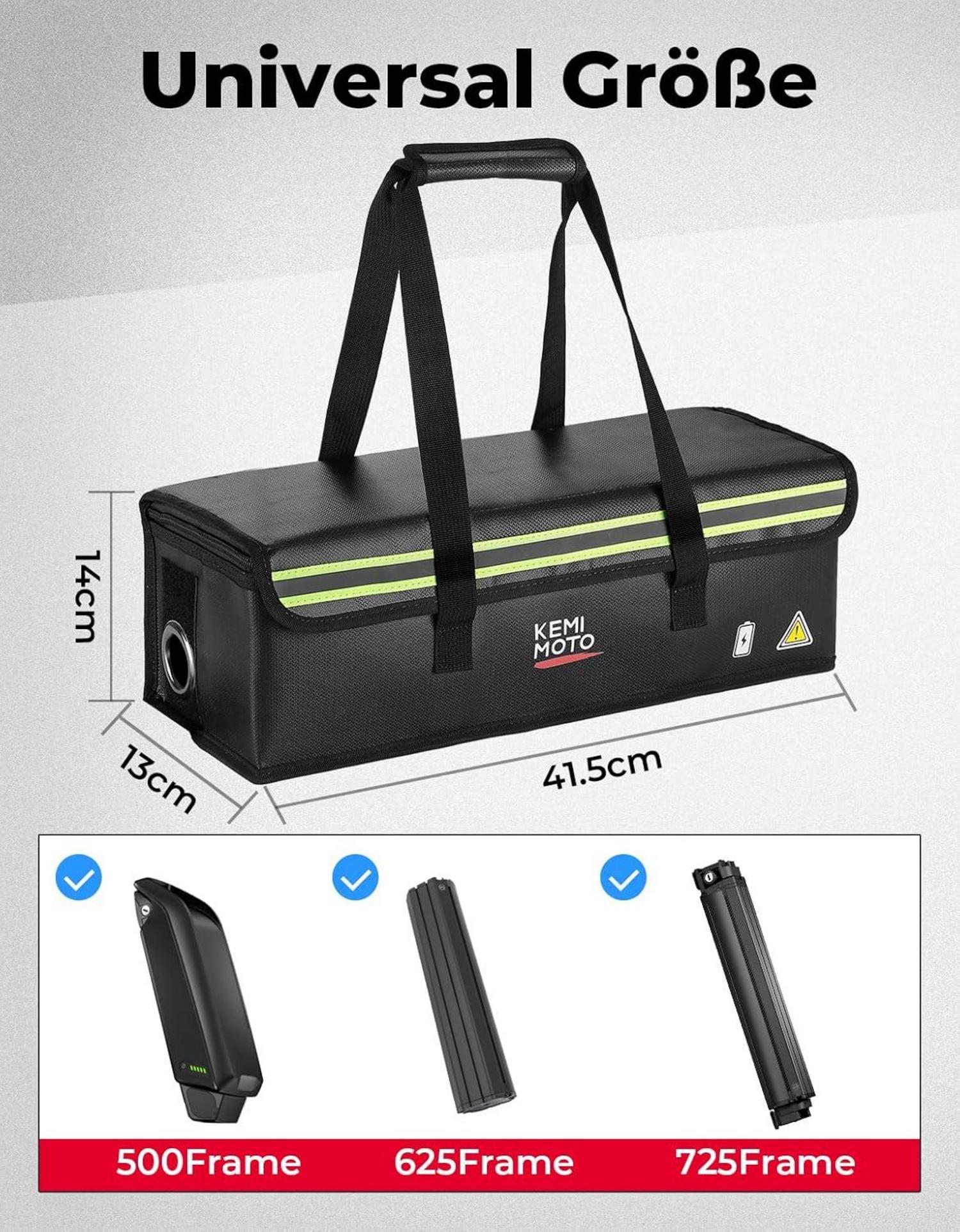KEMIMOTO E-Bike Akku Tasche Feuerfest Wasserdicht Lipo Safe Bag