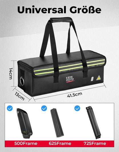 KEMIMOTO E-Bike Akku Tasche Feuerfest Wasserdicht Lipo Safe Bag