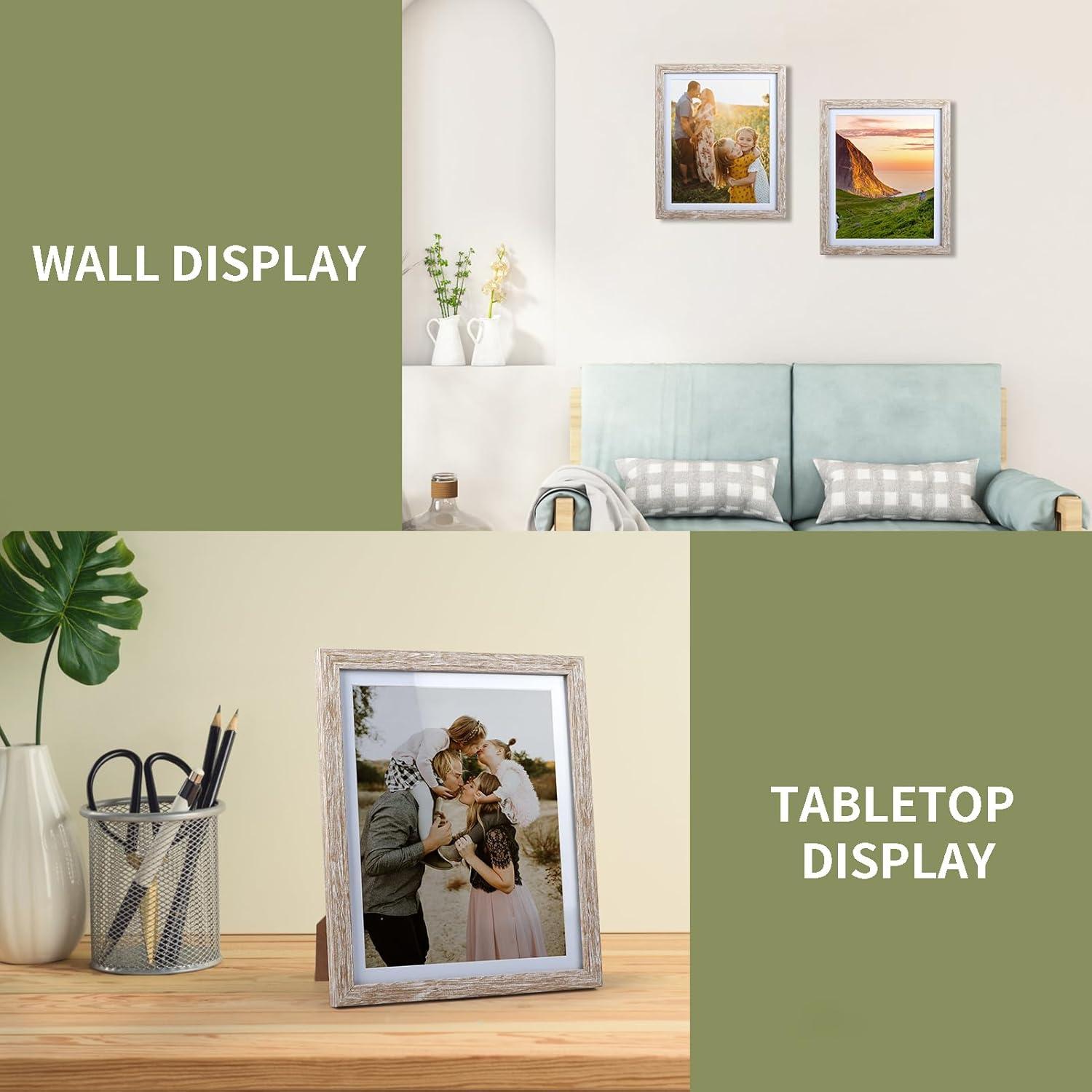 Bilderrahmen 20x25 CM 6er-Set für Wand und Tisch in Beige