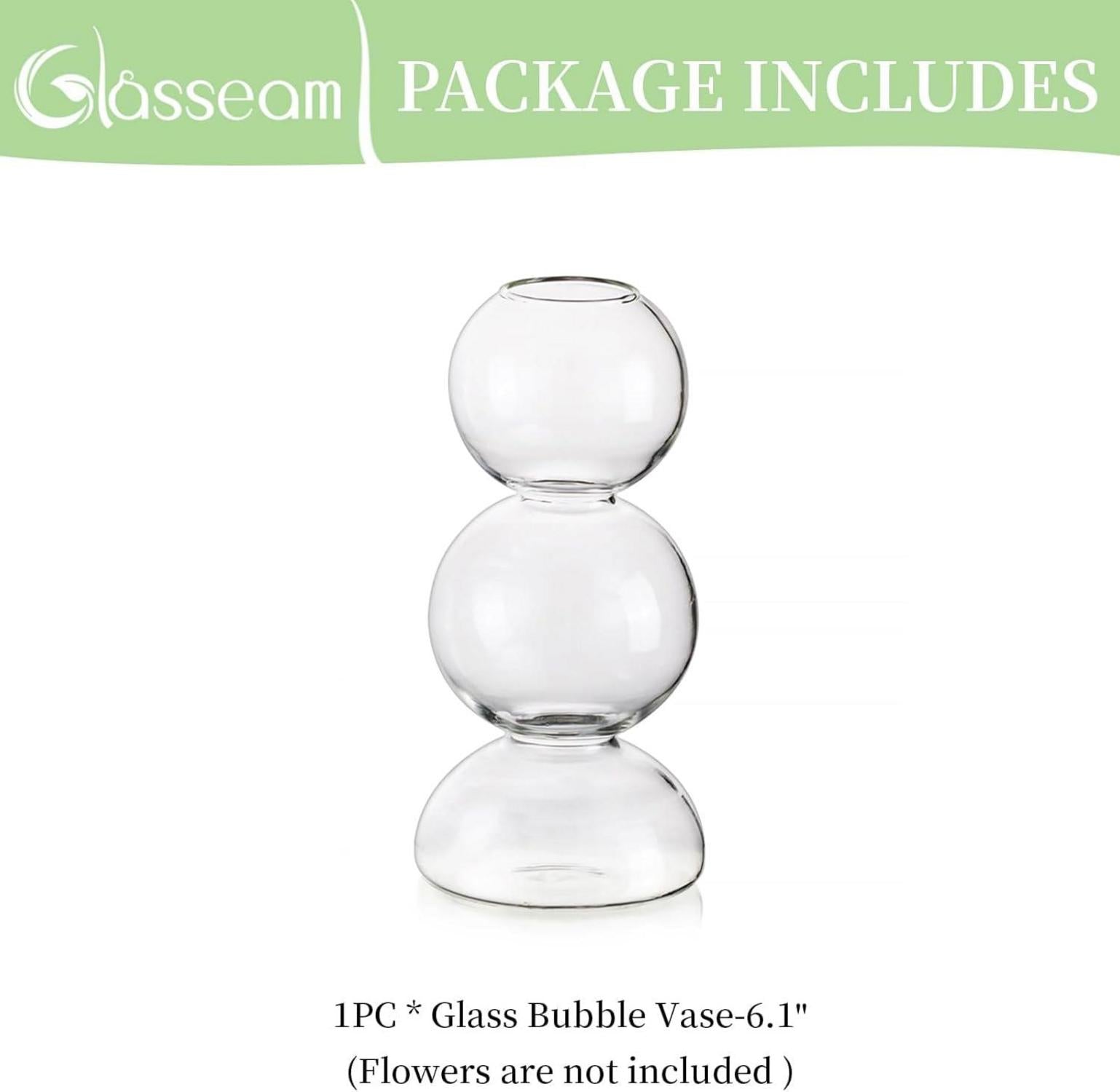 Kleine Bubble Glasvase Modern Design Blumenvase für Tischdeko