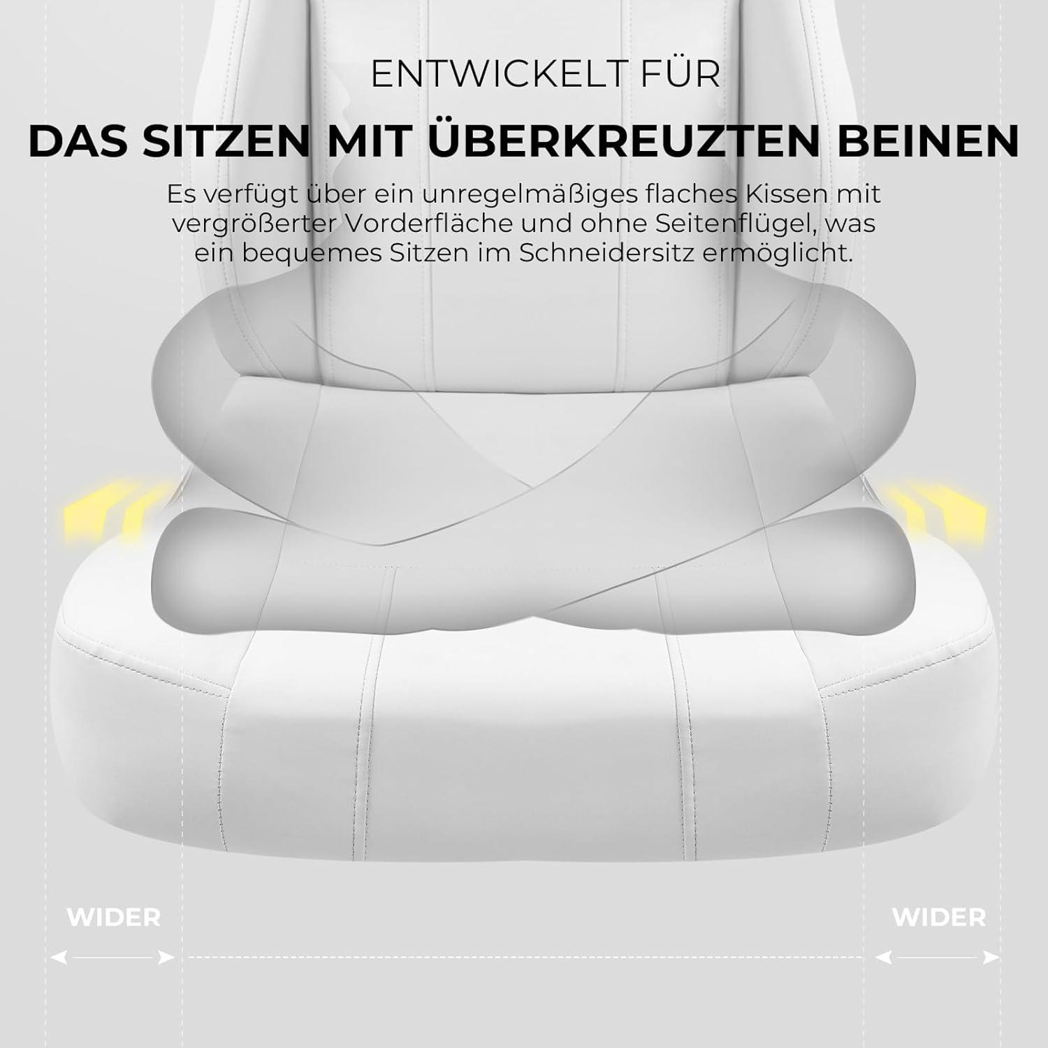 Gaming Stuhl PU Leder Schneidersitz ergonomisch PC Büro hohe Rückenlehne