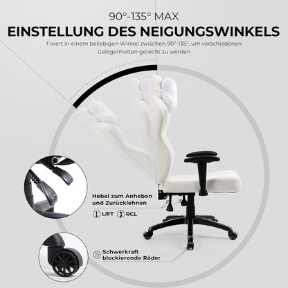 Gaming Stuhl PU Leder Schneidersitz ergonomisch PC Büro hohe Rückenlehne