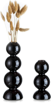 Moderne Schwarze Runde Glasvase für Wohnzimmer Deko