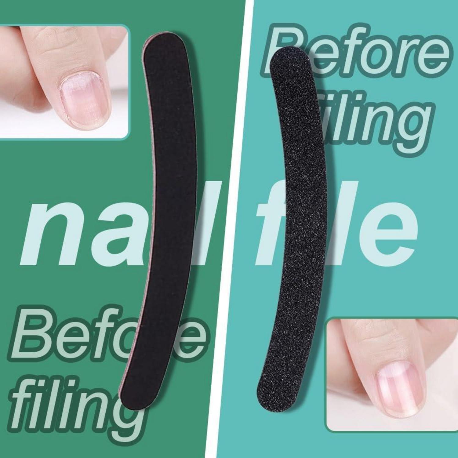 4er Set Profi Nagelfeilen Doppelseitig für Gelnägel - Gebogen zum Nagelpflege