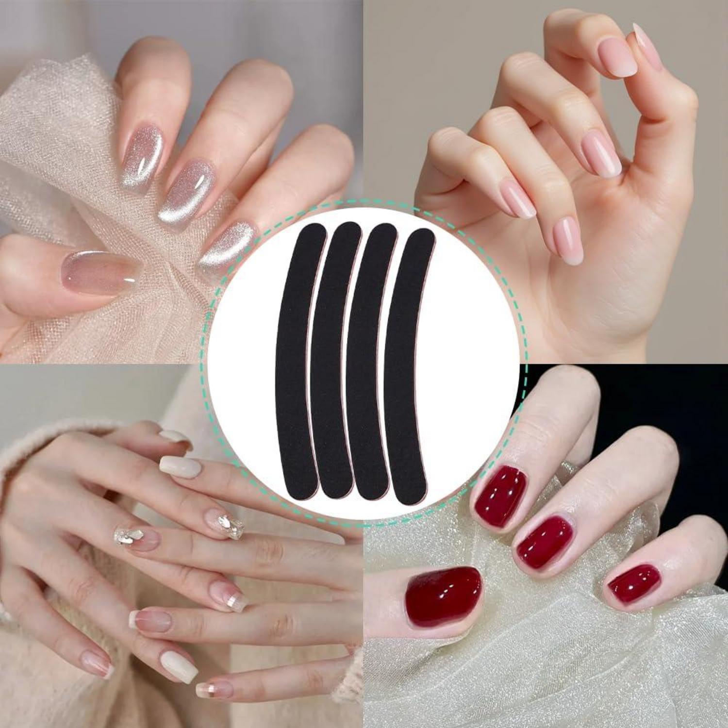 4er Set Profi Nagelfeilen Doppelseitig für Gelnägel - Gebogen zum Nagelpflege