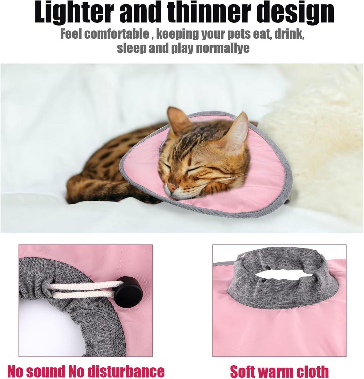 Genesungshalsband für Katzen Verstellbar Schützendes Recovery Collar für Kätzchen Welpen Rosa