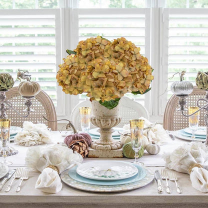 Künstliche Hortensien Kunstblumen 3er Set Orange 23cm