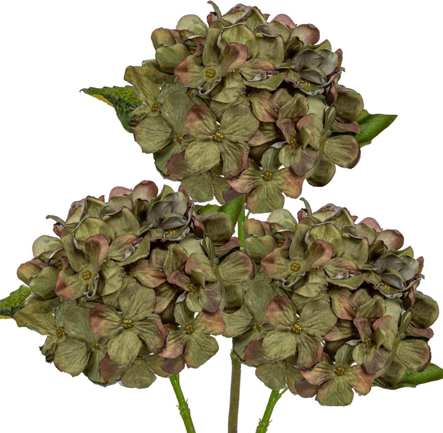 Künstliche Hortensien Blumensträuße Hochzeit Hotel Deko 3er Set