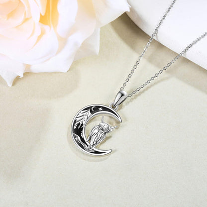 Hochlandkuh Halskette 925 Sterling Silber Frauen Geschenk