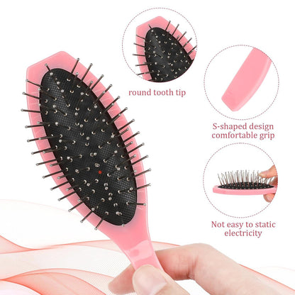Professionelle Perückendrahtbürste - 2 Stück Set in Schwarz und Rosa