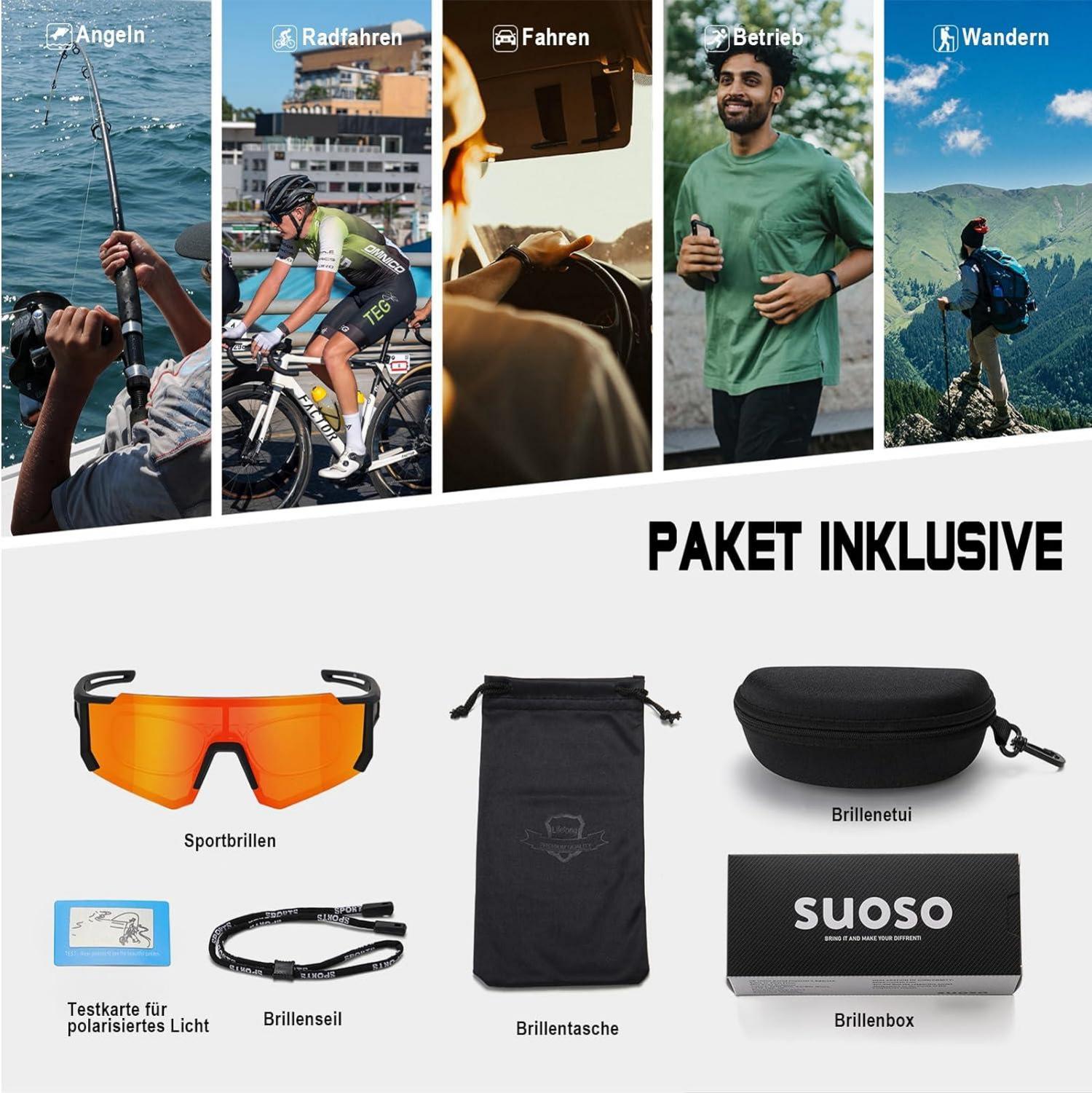 Sportbrille Sonnenbrille polarisiert UV400 Rave Radfahren Angeln - 53