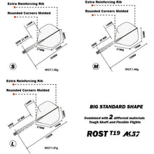 Integrierte Dartschaft & Flight, Große Standardform, Schwarz/Eis, M
