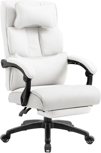 Ergonomischer Bürostuhl mit Fußstütze und hoher Rückenlehne