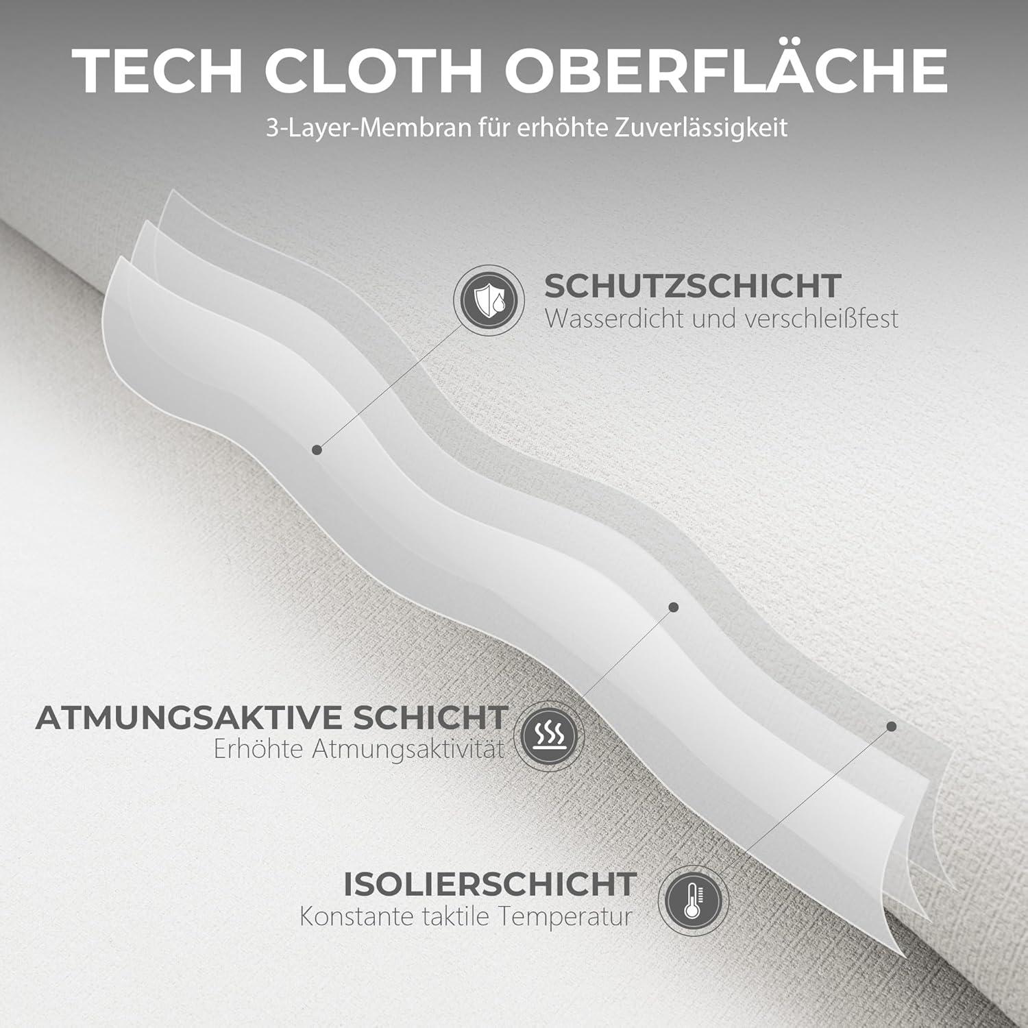 Chefsessel Bürostuhl Ergonomisch mit Fußstütze und Armlehne, Stoff