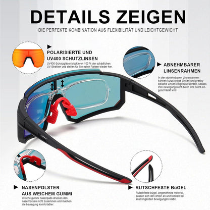 Sportbrille Sonnenbrille Herren Damen Polarisiert UV400 Fahrradbrille Rennradbrille