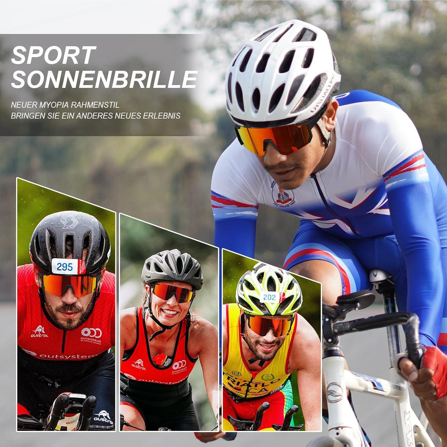 Suoso Sportbrille Polarisiert UV400 - Fahrrad Sonnenbrille