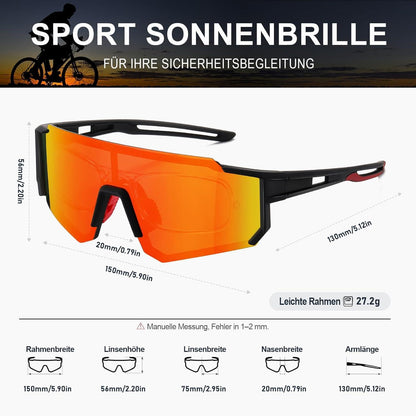 Sportbrille Polarisiert UV400 Kristallklare Sicht Brille