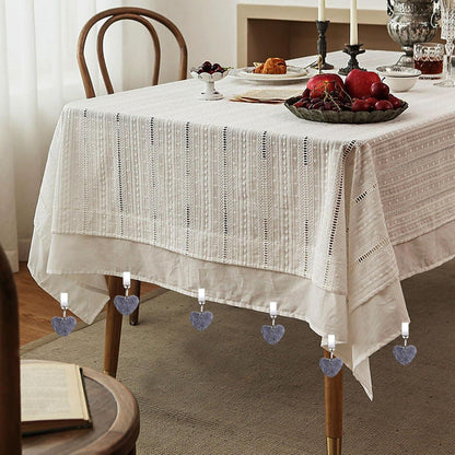 8er Set Tischdeckenbeschwerer mit Clips aus Naturstein, herzförmig