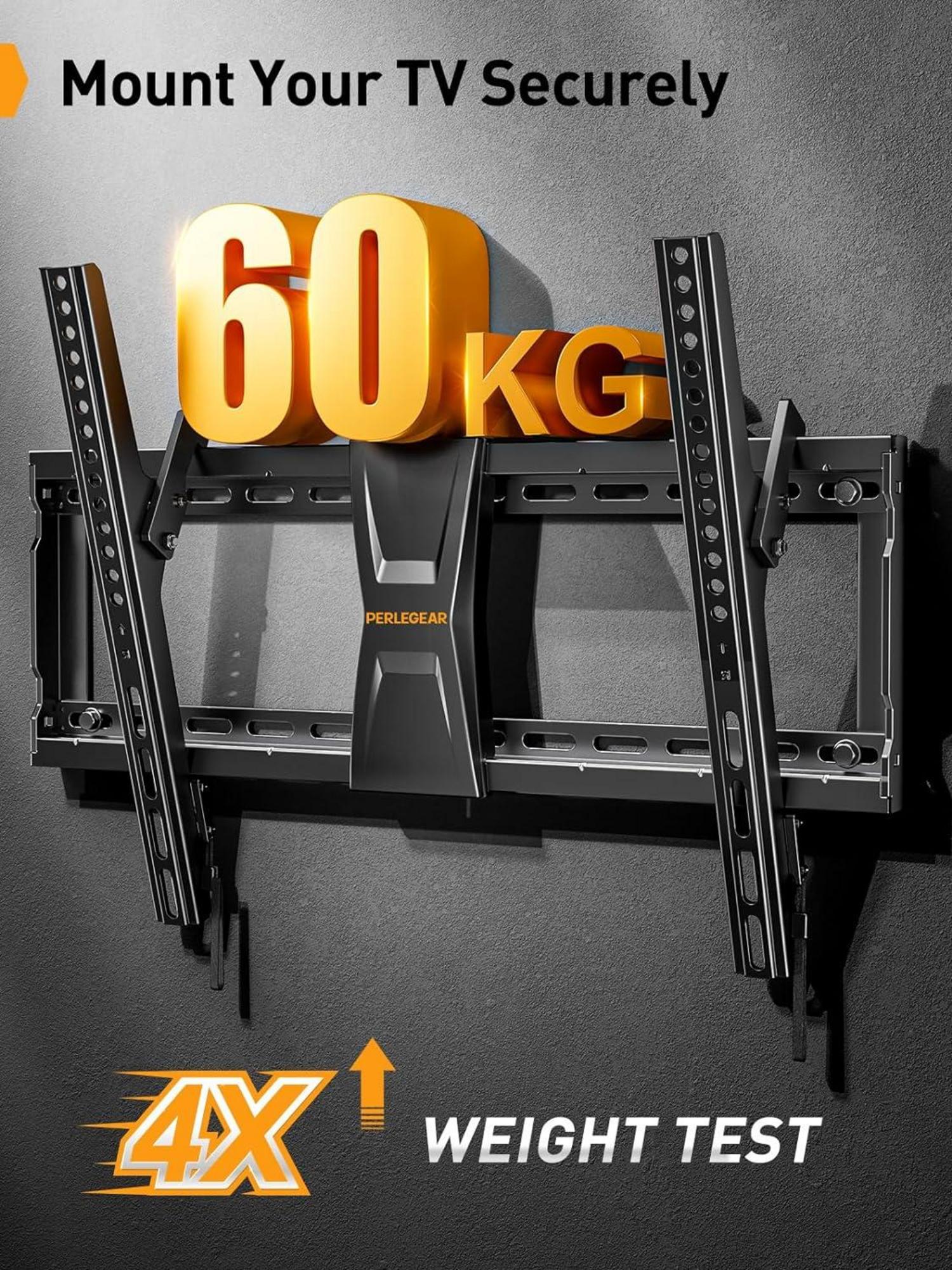 TV Wandhalterung neigbar für 37-82 Zoll Fernseher bis 60 kg, VESA