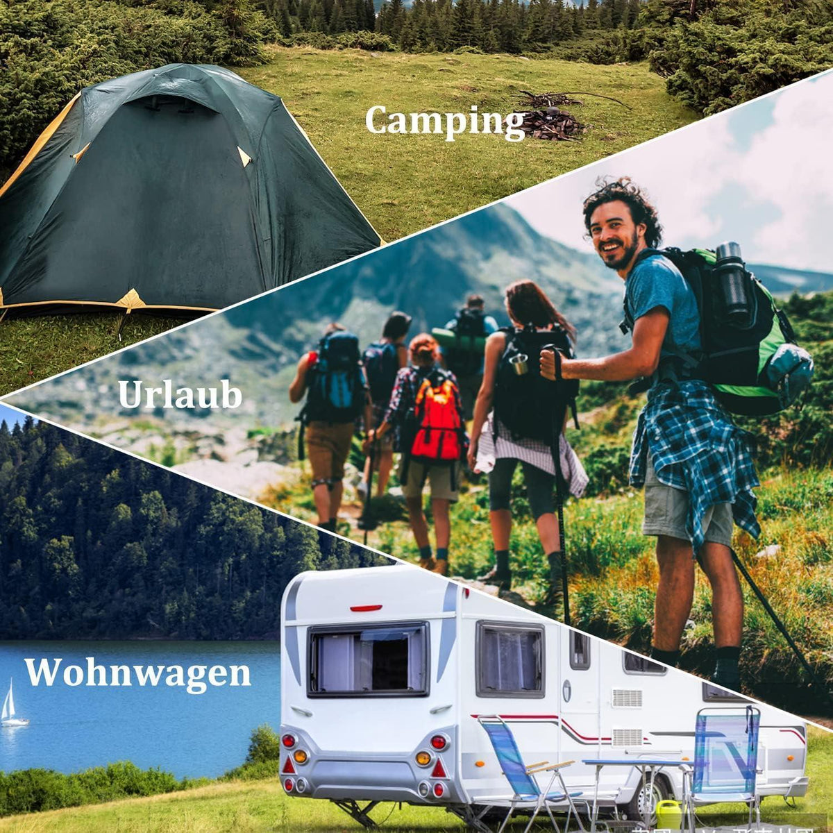 Ausziehbare Wäscheleine 10m mit Clips für Camping & Reise (Schwarz)