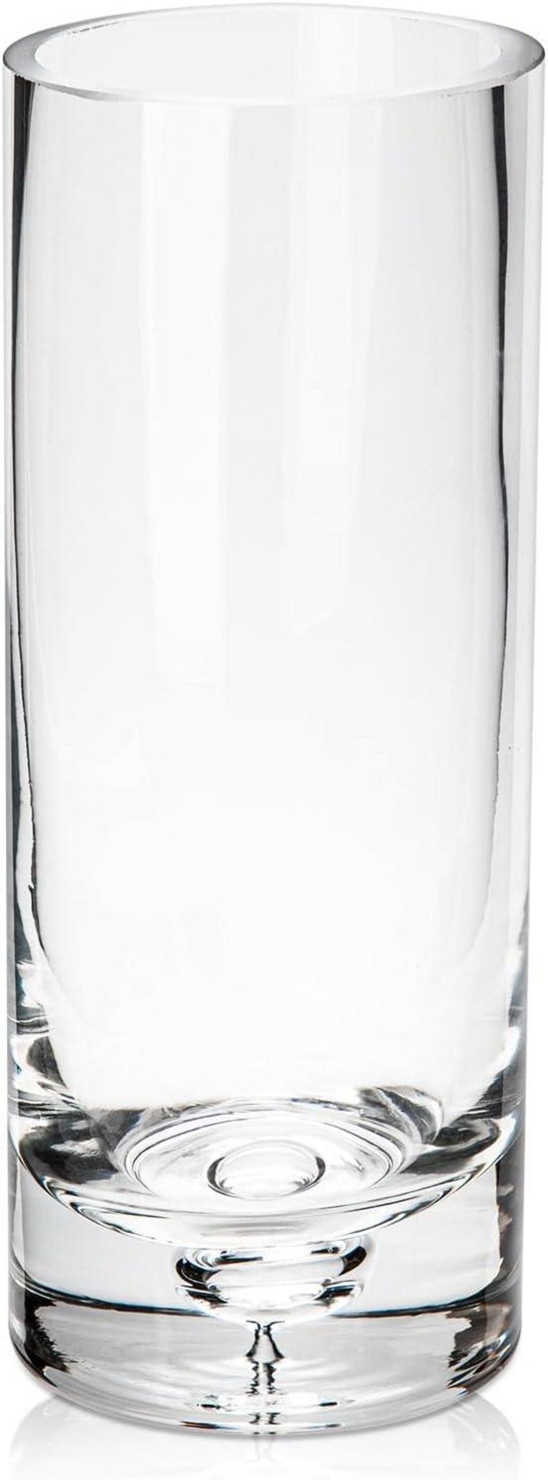 25CM Kristallklare Glasvase Zylindrisch für Hochzeit & Home Office
