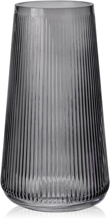 Glasvase Dekovase Rillen Ins Style Blumenvase Tischdeko 20cm