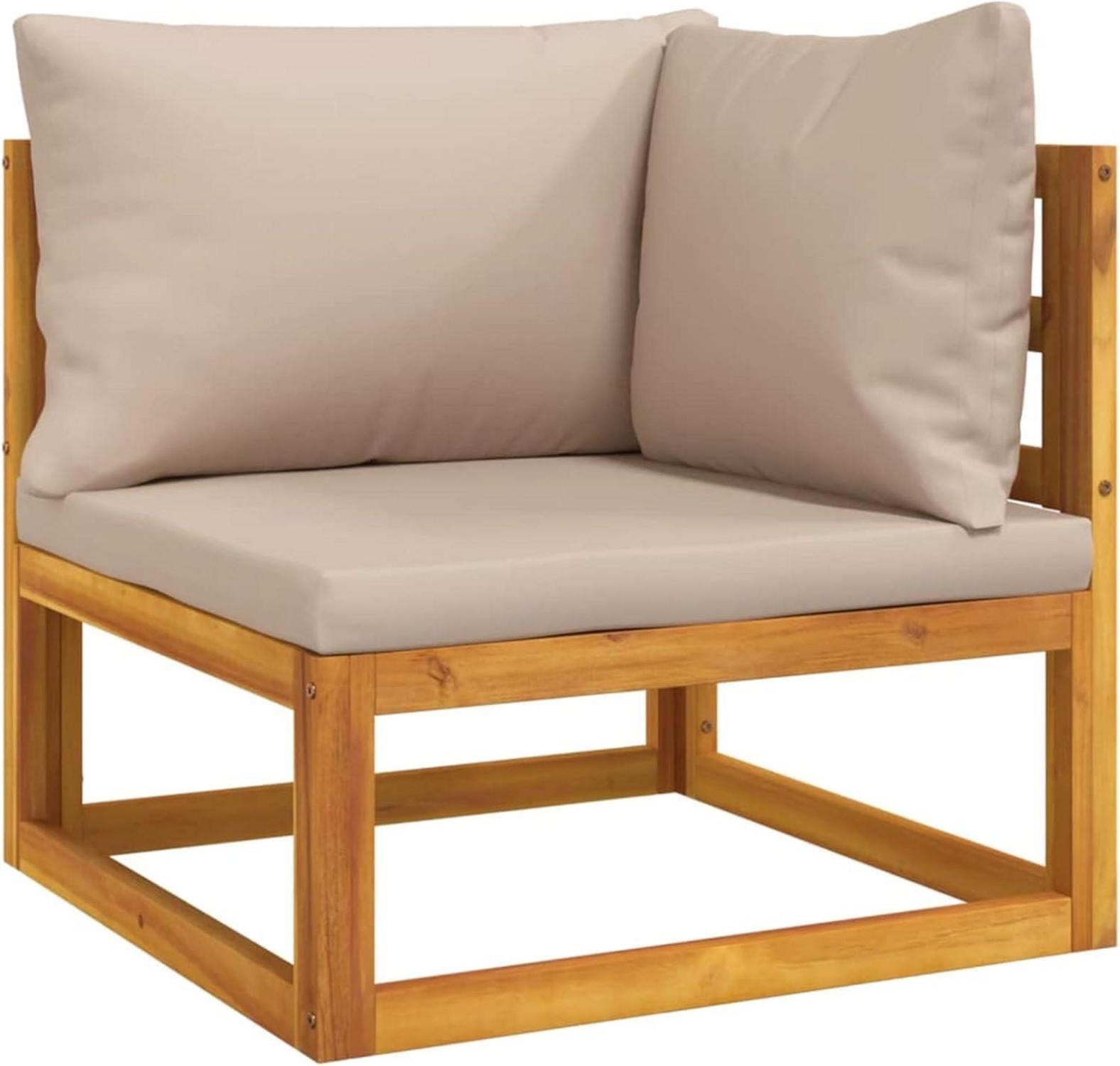 Festnight Gartenmöbel Set Holz 6-teilig Outdoor Lounge Sitzgarnitur Taupe Kissen
