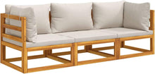 Garten Lounge Set Holz Outdoor Sitzgarnitur Balkon mit Kissen
