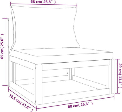 Festnight Gartenmöbel Set Holz Lounge Balkon Sitzgruppe Outdoor Sofa