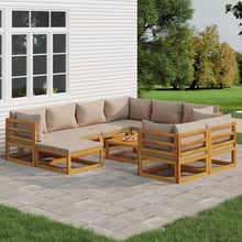 Gartenlounge Set Holz Akazien 10-TLG Eckteil Mittelteil Tisch