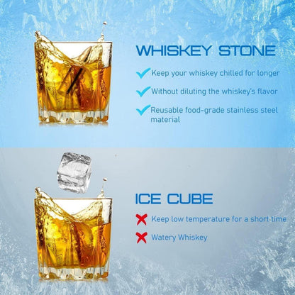 Whisky Steine Set in Holzkiste Geschenke für Männer 6 Stück