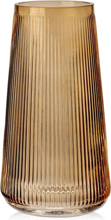 Dekorative Glasvase mit Rillen Ins Style Tischdeko 20cm