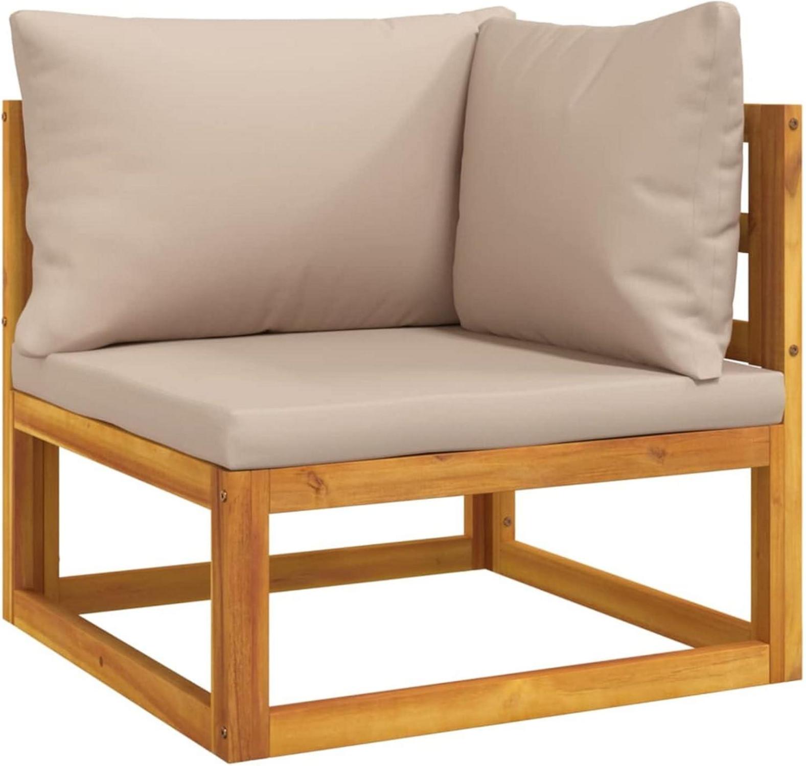 Gartenmöbel Set Holz 8-tlg Sitzgarnitur Outdoor Balkon Taupe Kissen